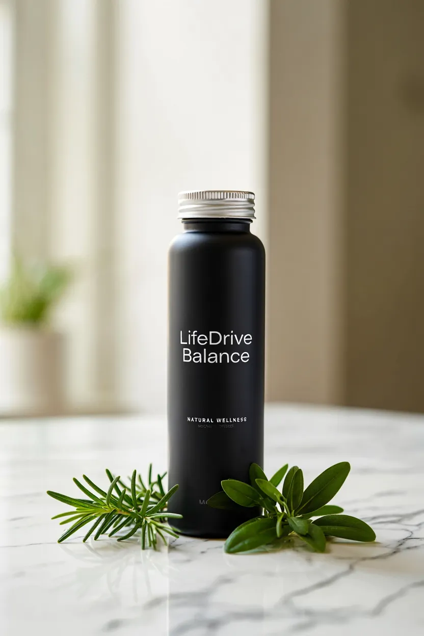 LifeDrive Balance dietary supplement bottle with natural ingredients